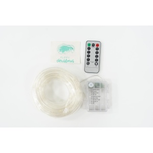 Instalatie Craciun Furtun Luminos Flippy, 10 m, 100 LED-uri, Alb Cald, Baterii - Img 4