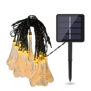 Instalatie Craciun, Tip Picaturi, 50 Led-uri, 9.5 metri, Alb cald, Energie solara, Senzor de lumina, Flippy - Img 2