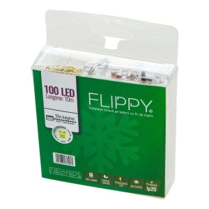 Instalatie de Craciun cu Baterii Tip Liniar, 2 jocuri de lumini, Fir Cupru 10 m 100 LED -uri, Alb Cald - Img 5