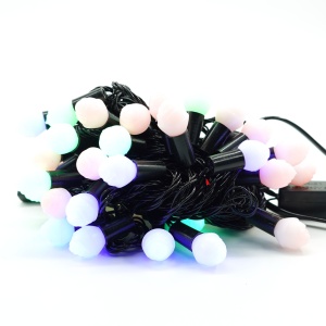 Instalatie de Craciun Liniara RGRB Yoto, 10 m, din care 1 m Prelungitor 220V, 40 LED, Bilute Mate, Interconectabila, Utilizare Interior/Exterior, Fir Negru, multicolor - Img 6