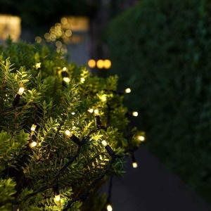 Instalatie de Craciun Liniara Yoto, 22 m, din care 1 m Prelungitor 220V, 300 LED, 8 jocuri de lumini, Controler, Utilizare Interior/Exterior, Fir Negru, Alb Cald - Img 8