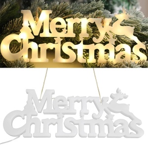 Instalatie LED de Craciun, Flippy, Litere 3D, Merry Christmas, Lumina Calda, 27.5 x 10.5 x 1.4 cm, Alb - Img 2