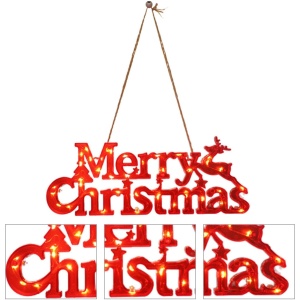 Instalatie LED de Craciun, Flippy, Litere 3D, Merry Christmas, Lumina Calda, 27.5 x 10.5 x 1.4 cm, Rosu - Img 3