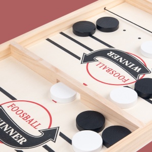 Joc Fooseball Interactiv, Flippy, Tip Hockey pe Gheata, din Lemn, 10 Piese de Joc, +4 Ani, 54 x 29 cm, Multicolor - Img 6