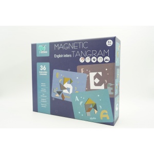 Joc Magnetic Tangram, tabla si forme diverse magnetice, 34 de piese, pentru copii, +3 ani, multicolor - Img 8
