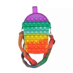 Jucarie antistres din silicon, Flippy, Geanta Pop It, Milkshake, Multicolor - Img 2