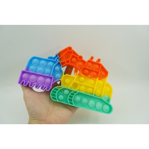 Jucarie antistres din silicon Flippy, Pop it Now and Flip It ,Excavator ,Multicolor ,Model 4 - Img 11
