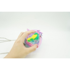 Jucarie antistres din silicon Flippy, Pop it Now and Flip It ,Mini Geanta, Vacuta, 6 cm, Macarons - Img 6