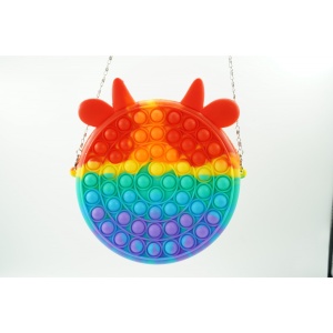 Jucarie antistres din silicon, Pop it Now and Flip It, Flippy, Geanta, Model 4, Multicolor - Img 7