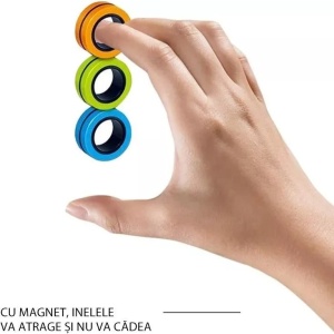 Jucarie antistres Flippy, inele magnetice, 3 piese, Multicolor - Img 7