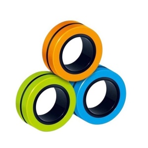 Jucarie antistres Flippy, inele magnetice, 3 piese, Multicolor - Img 1