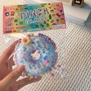 Jucarie Antistres Squishy, Flippy, cu Revenire Lenta, Model Gogoasa, 6x6 cm, 99g, Ambalaj Transparent, Albastru - Img 3