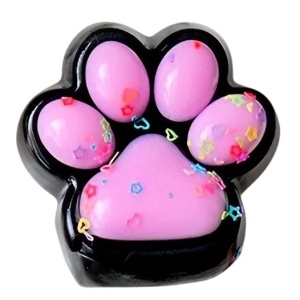 Jucarie Antistres Squishy, Flippy, cu Revenire Lenta, Model Labuta de Pisica, 6.8x6.2 cm, 55g, Ambalaj Transparent, Roz Deschis