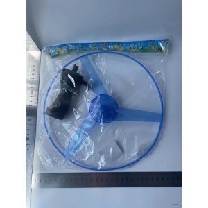 Jucarie Disc Zburator, Distractiv pentru Copii, Flippy, Aruncator Manual din Plastic, cu Lumini, Albastru - Img 2