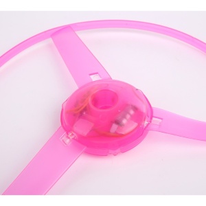 Jucarie Disc Zburator, Distractiv pentru Copii, Flippy, Aruncator Manual din Plastic, cu Lumini, Roz - Img 5