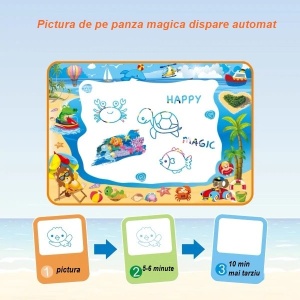 Jucarie educativa de colorat cu apa, covorasul magic, 100x70 cm - Img 3