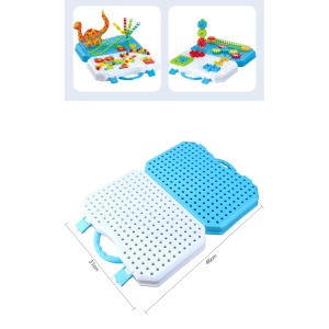 Jucarie Educativa Si Interactiva, Flippy, Set De Constructie Puzzle Din ABS Cu Bormasina Pentru Dezvoltatea Creativitatii Si A Indemanarii 2D si 3D, Valiza, +3, 31x7x25 cm, 338 Piese - Img 9