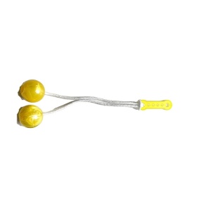 Jucarie interactiva cu bile, Flippy, Clackers ball, antistres, Galben, 40 mm - Img 1