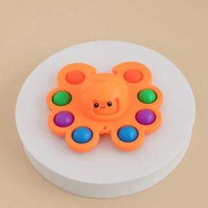 Jucarie Pop It, Flippy, Fidget Toy, Antistres, Senzoriala, Crab, Portocaliu - Img 2
