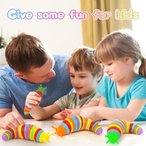 Jucarie Senzoriala Antistres, Flippy, Fidget Toys, Omida Curcubeu, 18.6 cm, Functie de Luminat, +3 Ani, Multicolor - Img 2