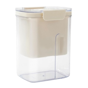 Kit Presa Pentru Branza, Flippy, Filtru de Iaurt, Strecuratoare de Iaurt Grecesc, Filtru de lapte, 18x9.7x13 cm, Lingura Neagra 20x1.6 cm, Alb - Img 2
