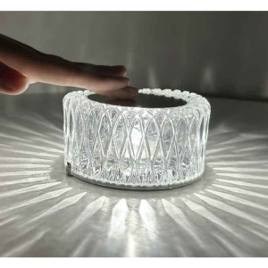 Lampa de birou pe LED RGB 16, Flippy, dimmer tactil, 3 nivele de intensitate, incarcare USB, 3W, Cristal Acrilic, 6x12 cm, cu telecomanda, ciub de pasare, transparent - Img 4