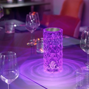 Lampa de birou pe LED RGB, Flippy, dimmer tactil, 3 nivele de intensitate, Cristal Acrilic, cu telecomanda - Img 3
