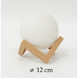 Lampa de veghe luna 3D Moon Light, lumina multicolora LED, 7 culori, schimbare culoare prin atingere, alimentare baterii, fara acumulator, stand din plastic inclus, 12 cm, Flippy - Img 8