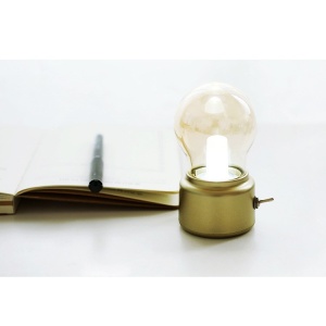 Lampa LED Decorativa sub forma de Bulb, Retro pentru interior, Bej/ Transparent, 5 V, 500 mA, ABS, Lumina Calda, Incarcare USB, Autonimie 12 Ore, Comutator Metalic, Flippy, 11x7x6 cm - Img 7