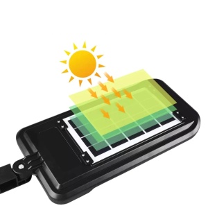 Lampa Solara De Exterior LED Flippy, 36 cm x 11.5 cm, kit montare inclus, 2880 Lumeni 120 COB LED 24 W - echivalent 192 W bec incadescent, IP65, Senzor de Miscare, 3 moduri de iluminare, Senzor de Lumina, 12 Grile, Alb Rece - Img 5
