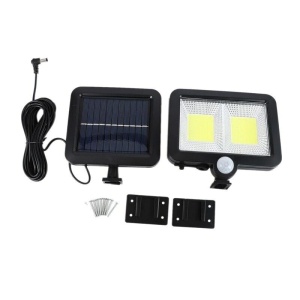 Lampa solara Flippy cu senzor de miscare, 108 COB LED, 2 grile, 2400lm, ip65, negru - Img 7