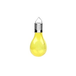 Lampa Solara LED Decorativa sub forma de Bulb, pentru exterior, suspendata, IP65, Ultron Galben, Flippy - Img 1