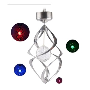 Lampa solara LED RGB spirala pentru gradina/terasa Flippy, se roteste de la vant, 35 x 5.5 cm, rezistenta la apa, 2V, 600 mAh, multicolor - Img 4