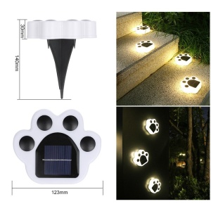 Lampa solara LED, Tip laba de urs, pentru gazon sau gradina, Rezistenta la apa, Flippy, Alb cald - Img 9