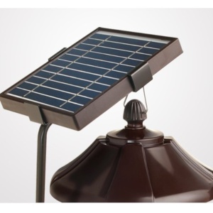 Lampa solara pentru gradina, anti-insecte, tantari, muste, UV, LED, material ABS, putere 5W, 1.2 V, autonomie 8 ore, 2 moduri de functionare, IP65, electric shock 380 volti, 30 x 19.5 cm, maro - Img 5