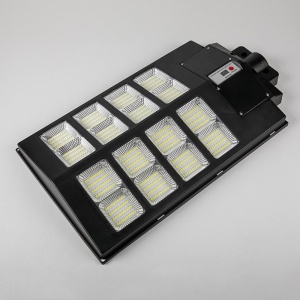 Lampa solara stradala Flippy, cu telecomanda, senzor de miscare si lumina, suport prindere, 640 LED-uri, IP65, ABS, 20AH, 400W, temperatura culoare 6500K, 59.7x34.8x7.2 cm, autonomie 10-12 ore, negru - Img 4