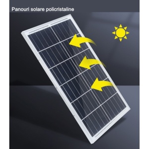 Lampa solara stradala Flippy, pentru curte sau strada, finisaj lucios, rezistent la apa, montare prin fixare, senzor lumina, baterie de litiu, IP65, lumina rece, putere 500W, autonomie 10 ore, 49.5 x 21 x 9 cm, negru - Img 10