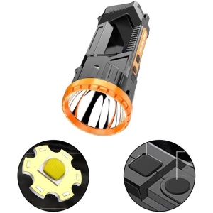 Lanterna LED, Flippy, Incarcare USB, Autonomie 8-24h, 2 Surse de Lumina, Principal si Lateral, Raza Maxima 100-200 m, COB, 5W, 23 x 10 x 10 cm, Galben - Img 4