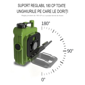 Lanterna Mini de Buzunar Tip Breloc, Flippy, Incarcare prin USB Type C, Multifunctionala, pentru Exterior, Camping, Alpinism, Ciclism, Mini Lanterna Elvis, 6.1 x 5 x 2.5 cm, Lumina Puternica, Culoare Verde - Img 5