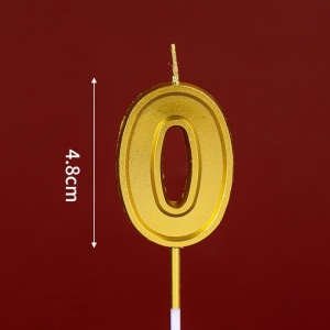 Lumanare pentru Tort Cifra 0, Flippy, 4.8 cm, Aniversare, Aurie - Img 2