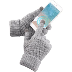 Manusi de Dama, Flippy, Functie Touchscreen (ecran tactil), Material Acril Tricotat, Manseta Elastica, Interior Catifelat, Marime Universala, Gri - Img 9