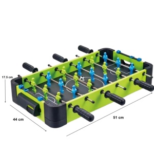 Masa de fotbal cu teren si 18 jucatori Flippy, 6 manere, cu Tablou Scor, din Metal si ABS, 51 x 44 x 17.5 cm, Design Multicolor, pentru copii/adulti, verde - Img 3