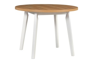 Masa rotunda living/bucatarie Solo 3 ,alb/stejar alb, 100 cm, UnicSpot - Img 1