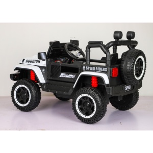 Mașină Electrică pentru Copii, Flippy, Off-Road, Conectare Bluetooth, telecomandă, Tracțiune Integrală, Lumina Intermitenta, Baterie 12V 7Ah, 120x63x68cm, Alb - Img 2
