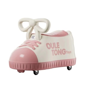 Masina pentru Copii, Flippy, Model Pantof, 4 Roti, 1-6 ani, Cutie de Depozitare, din ABS, 48 x 27 x 34 cm, Roz - Img 1
