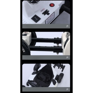 Masinuta Electrica Flippy, Tip Kart, cu Telecomanda, Dimensiune Reglabila, 2 Viteze, Sistem de Lumini si Sunet, Pentru Copii intre 1.2 - 1.6 Inaltime, 105 x 55 x 50 cm, Alb - Img 5