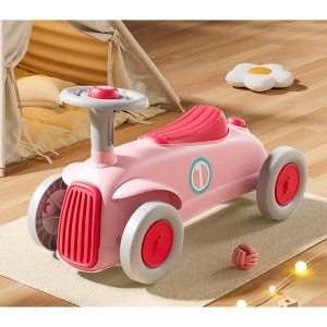 Masinuta Ride-On Flippy, cu Sistem Anti-Rasturnare, Claxon pe Volan, 1-6 Ani, 60 x 28 x 34 cm, Roz - Img 2