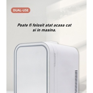 Mini frigider cosmetice, Flippy, dubla functie de incalzire/racire, portabil, 12L, alb - Img 5