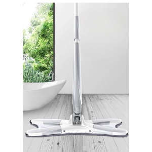 Mop Plat, Flippy, cu Sistem de Stoarcere, 4 Lavete Incluse, Lungime Telescopica 140 cm, Argintiu - Img 8
