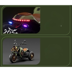 Motocicleta Electrica Flippy, cu Acumulator, Telecomanda, Bluetooth, Sistem Anti-Rasturnare, Sistem de Lumini si Sunet, 1-8 Ani, 93 x 48 x 63 cm, Verde - Img 10